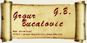 Grgur Bucalović vizit kartica
